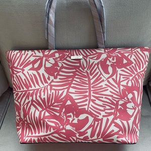 NEW Kate Spade Pink Palm Grant Street Grainy Vinyl Jules Tote Bag WKRU2675
